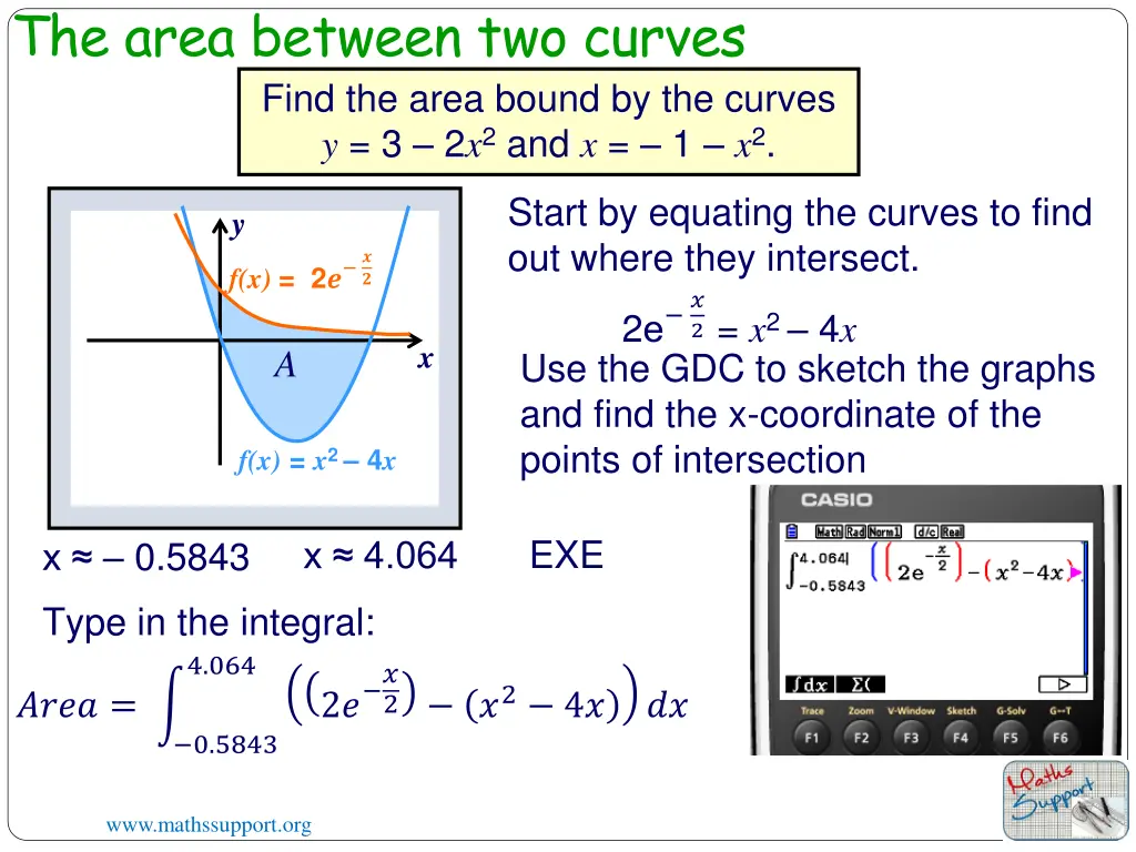 the area between two curves 5