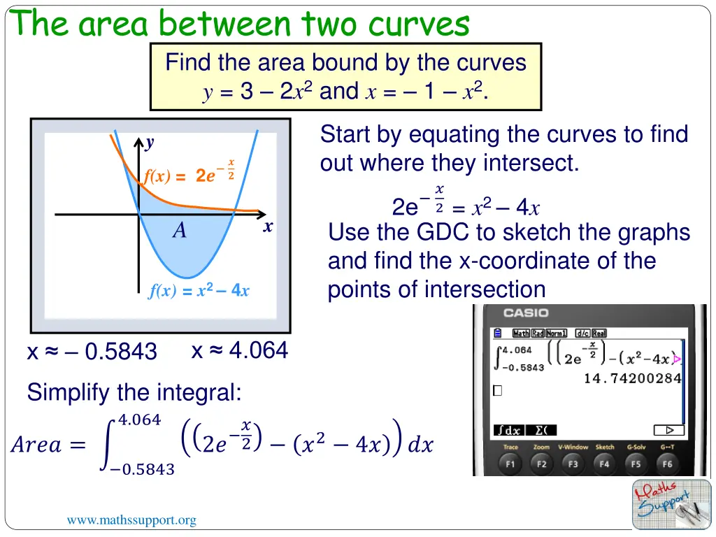 the area between two curves 6