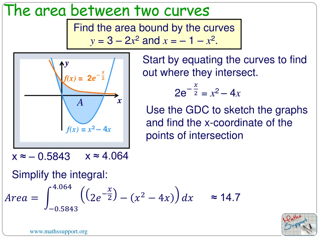 the area between two curves 7
