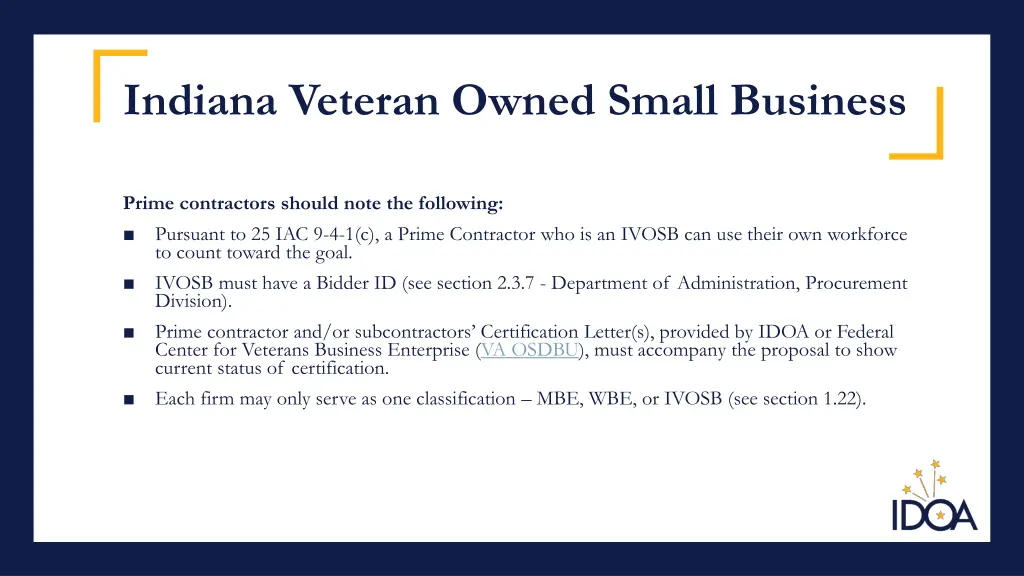 indiana veteran owned small business 1