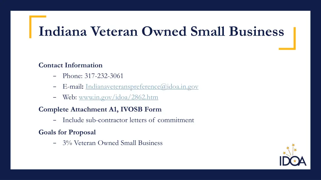 indiana veteran owned small business