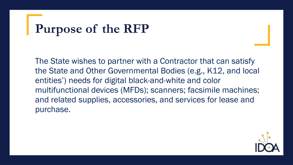purpose of the rfp