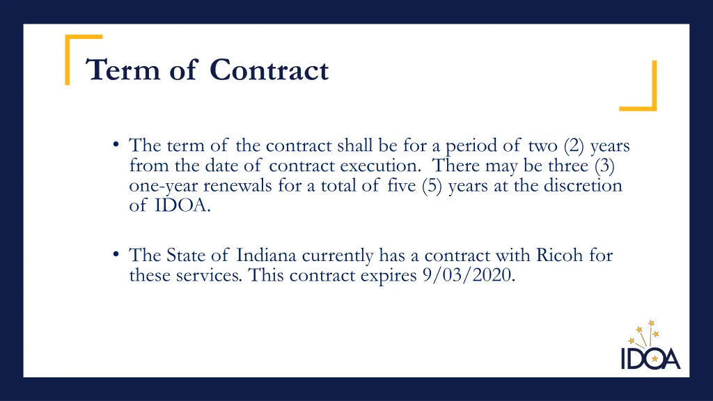 term of contract