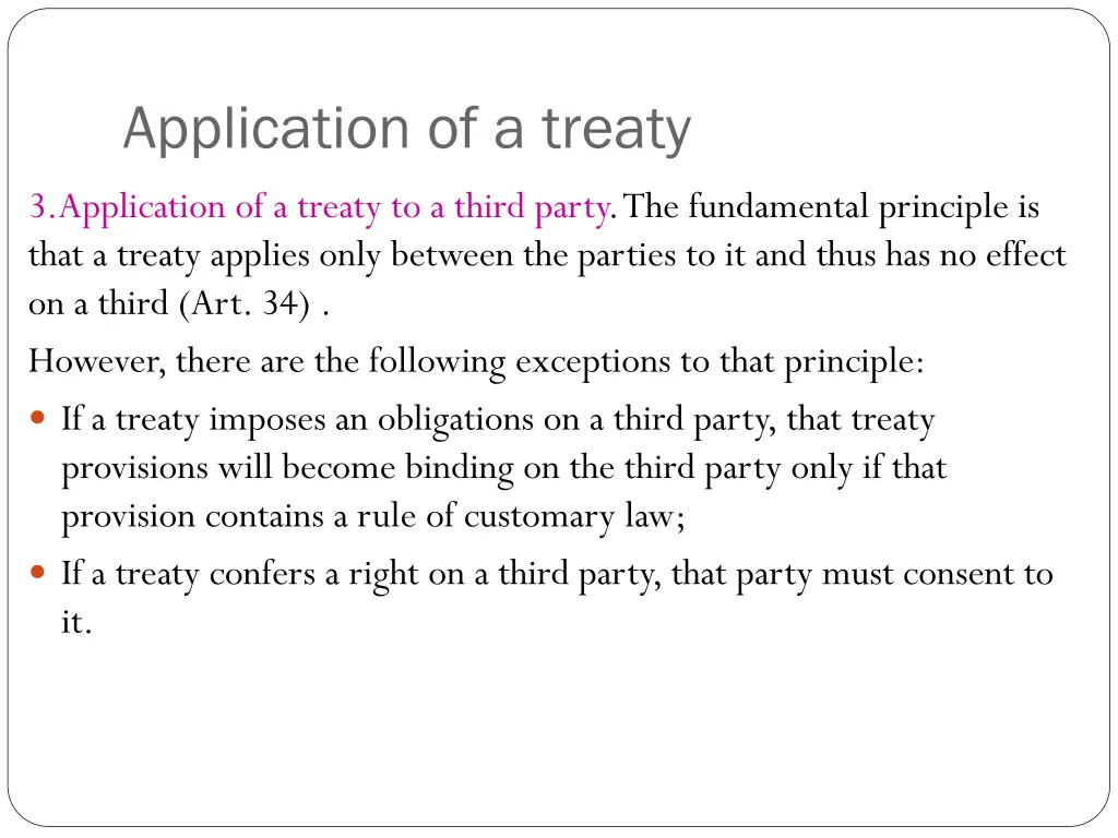 application of a treaty 2