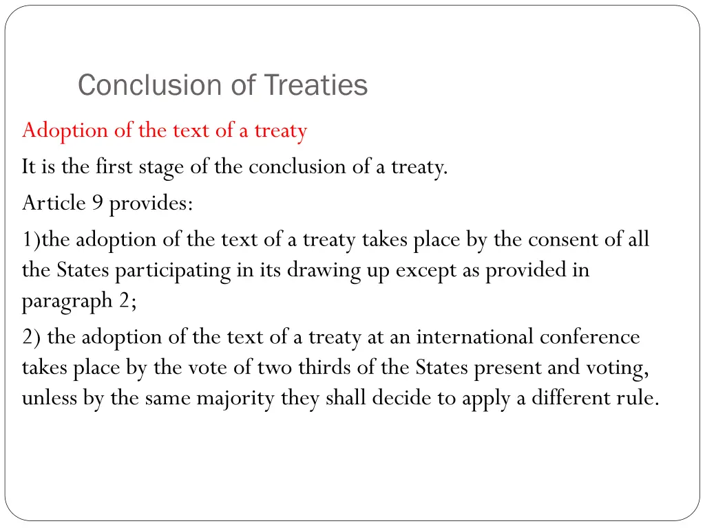 conclusion of treaties 1