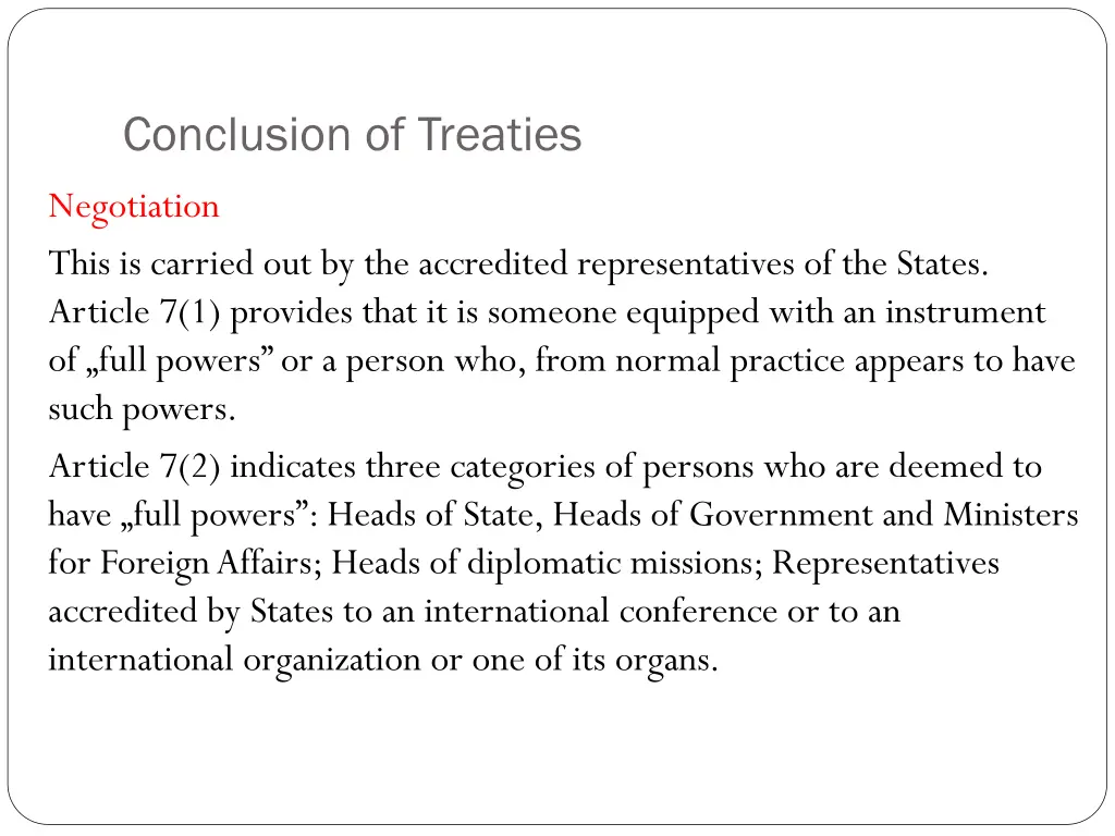 conclusion of treaties