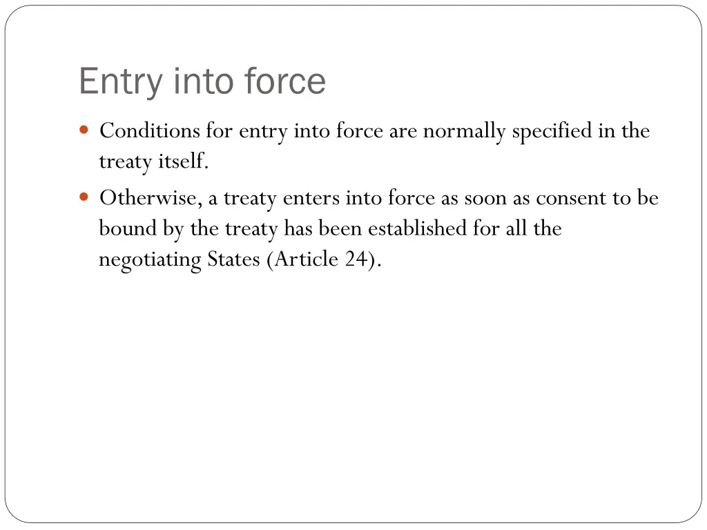 entry into force