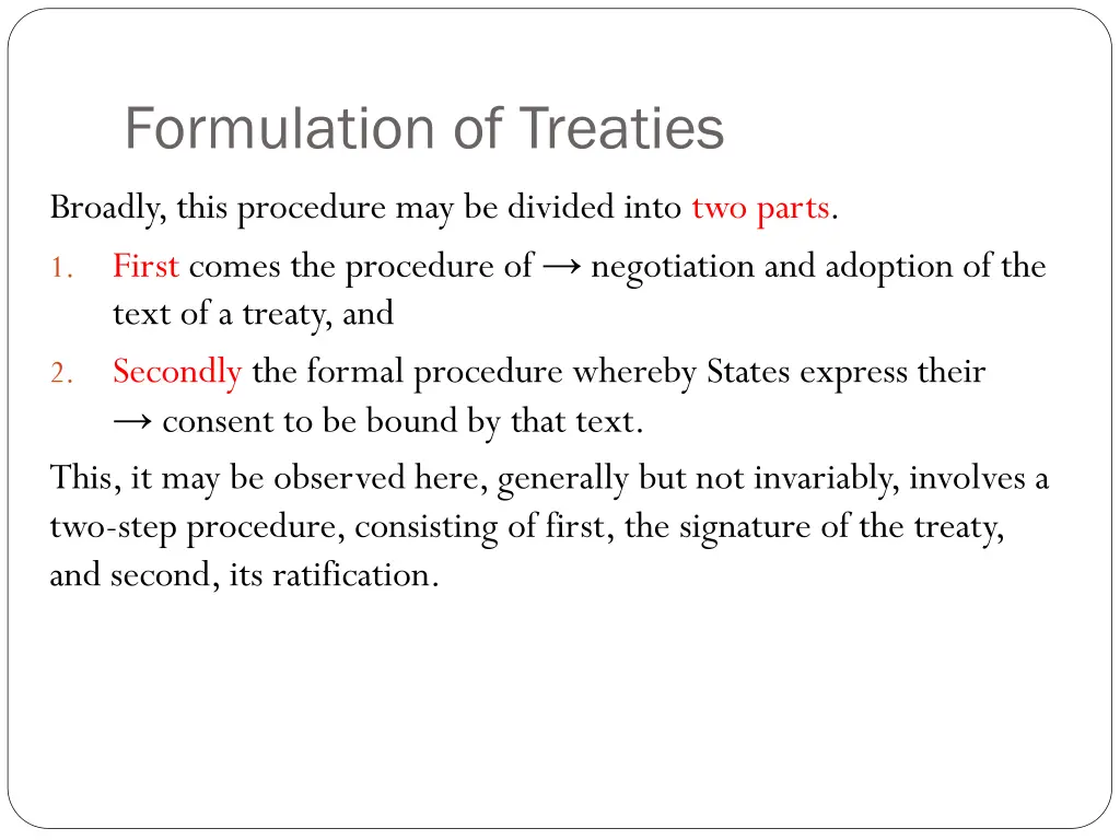 formulation of treaties 1