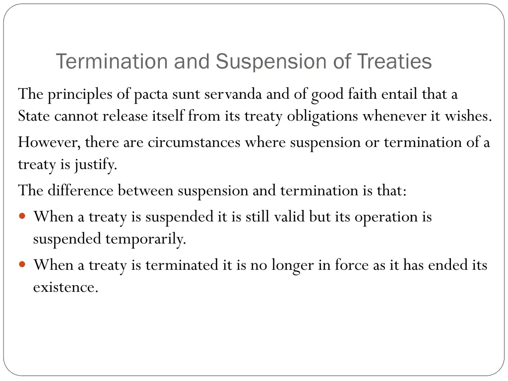 termination and suspension of treaties