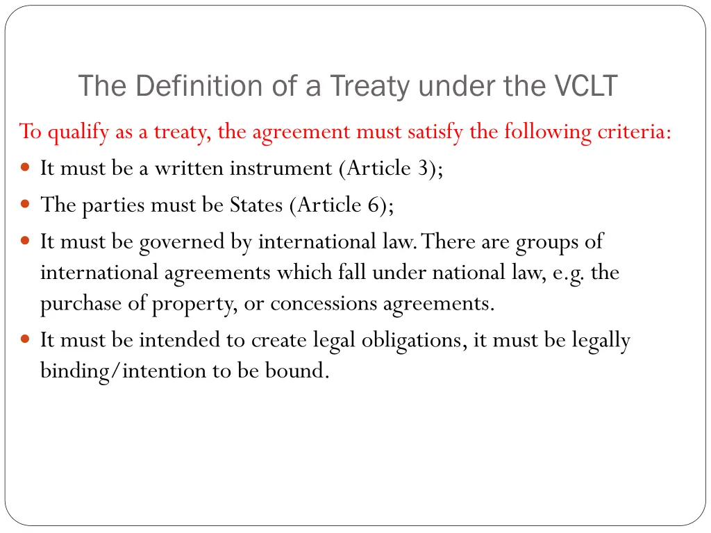 the definition of a treaty under the vclt 1