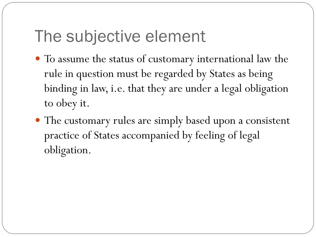 the subjective element