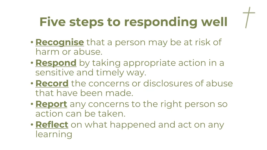 five steps to responding well