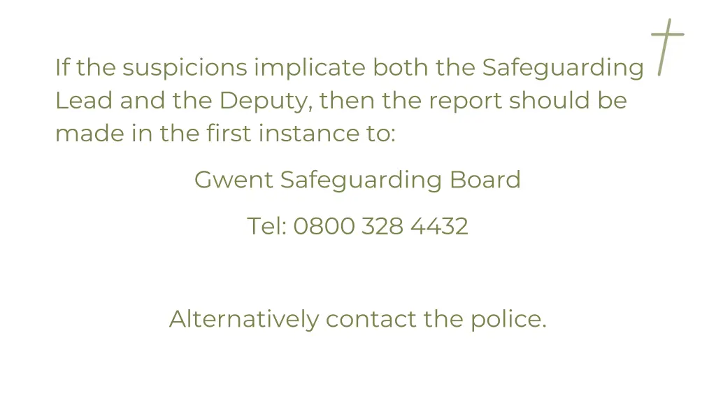 if the suspicions implicate both the safeguarding