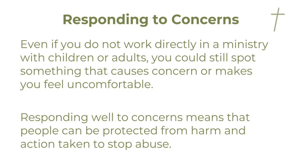 responding to concerns