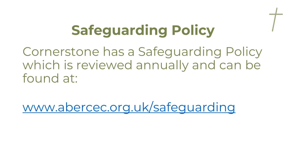 safeguarding policy cornerstone