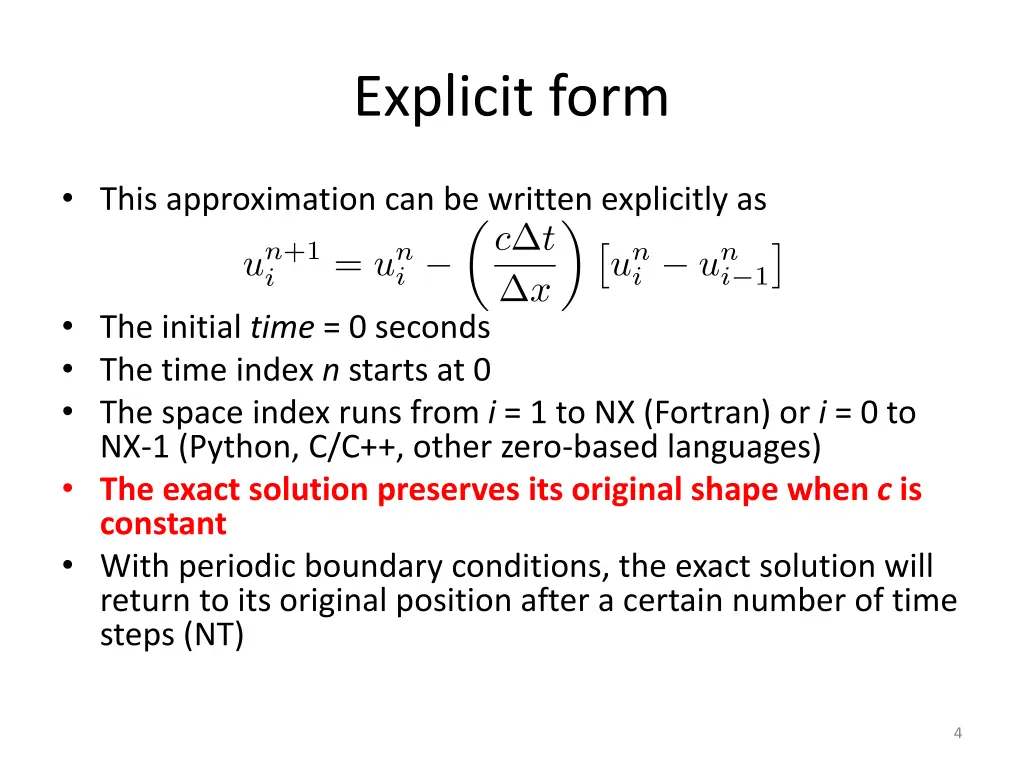 explicit form