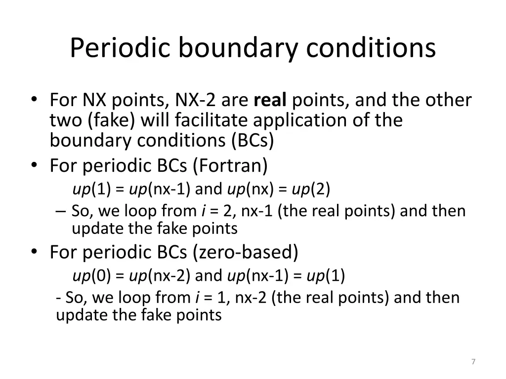 periodic boundary conditions