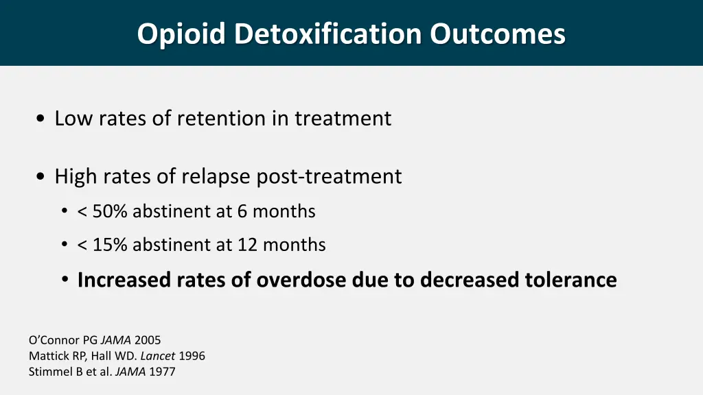 opioid detoxification outcomes