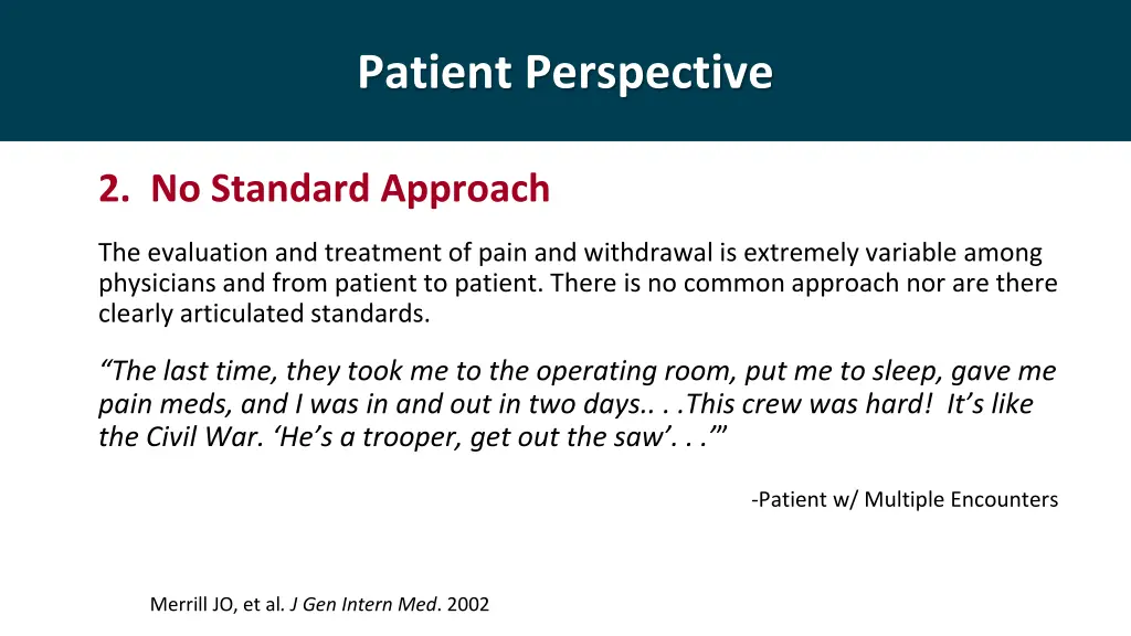 patient perspective