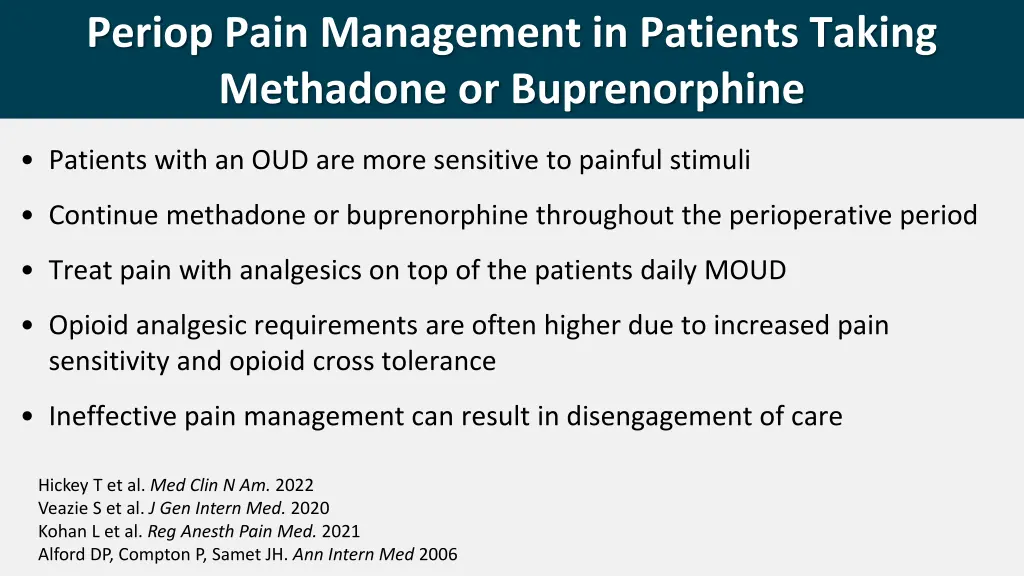 periop pain management in patients taking