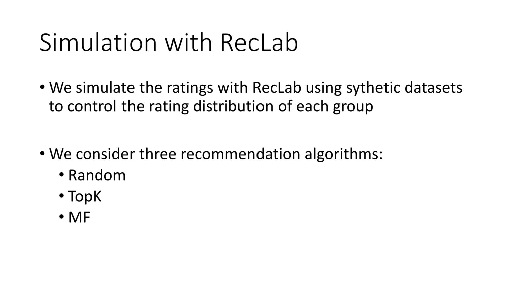 simulation with reclab