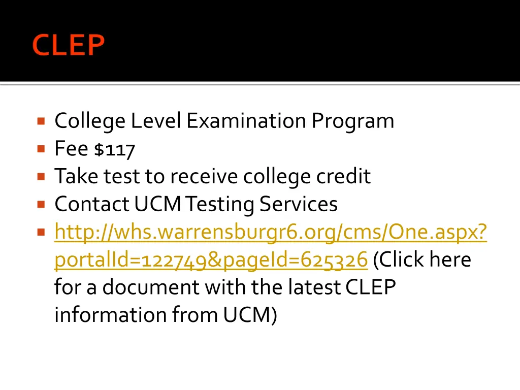 college level examination program fee 117 take