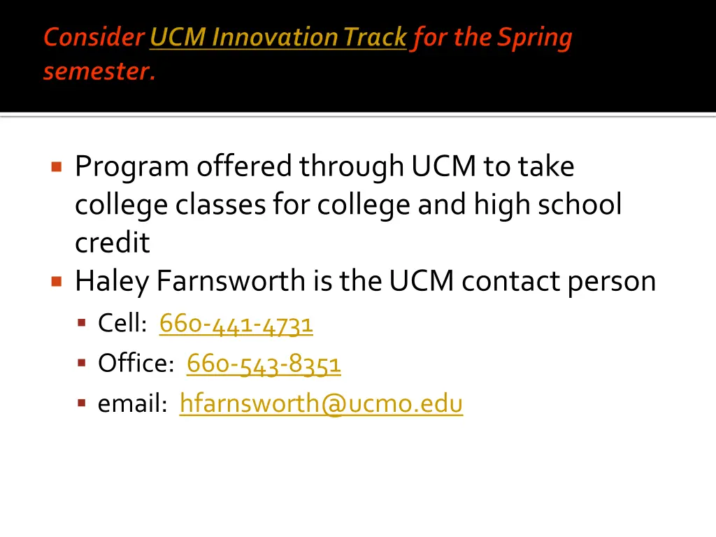 ucm innovation track