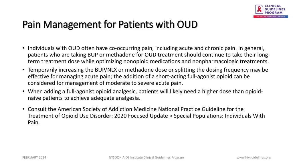 pain management for patients with oud pain