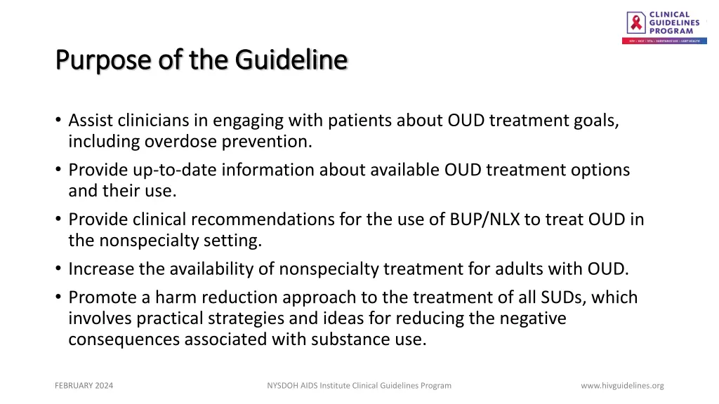 purpose of the guideline purpose of the guideline