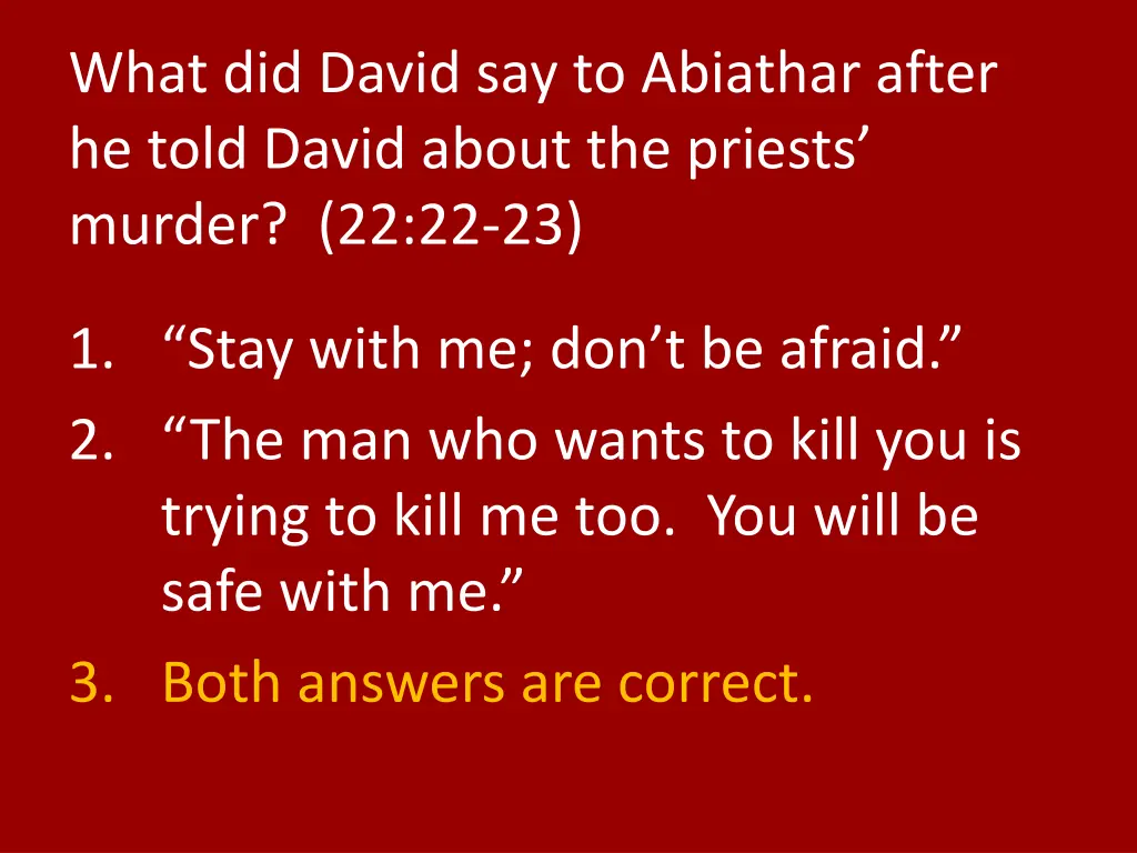 what did david say to abiathar after he told 1