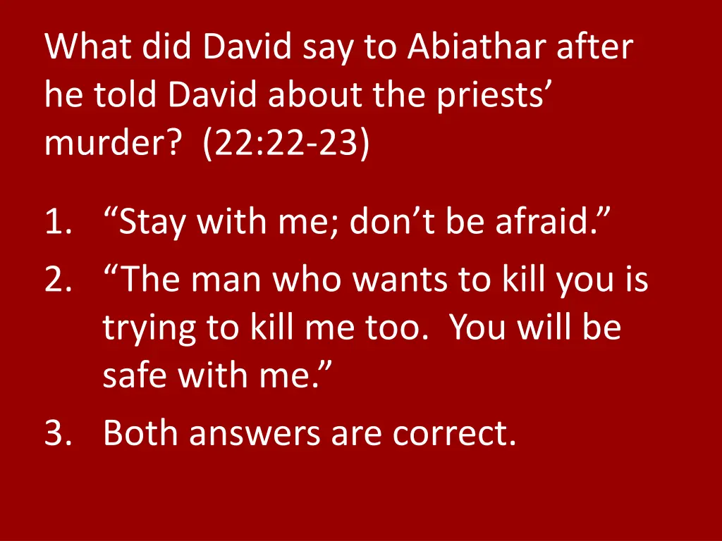 what did david say to abiathar after he told