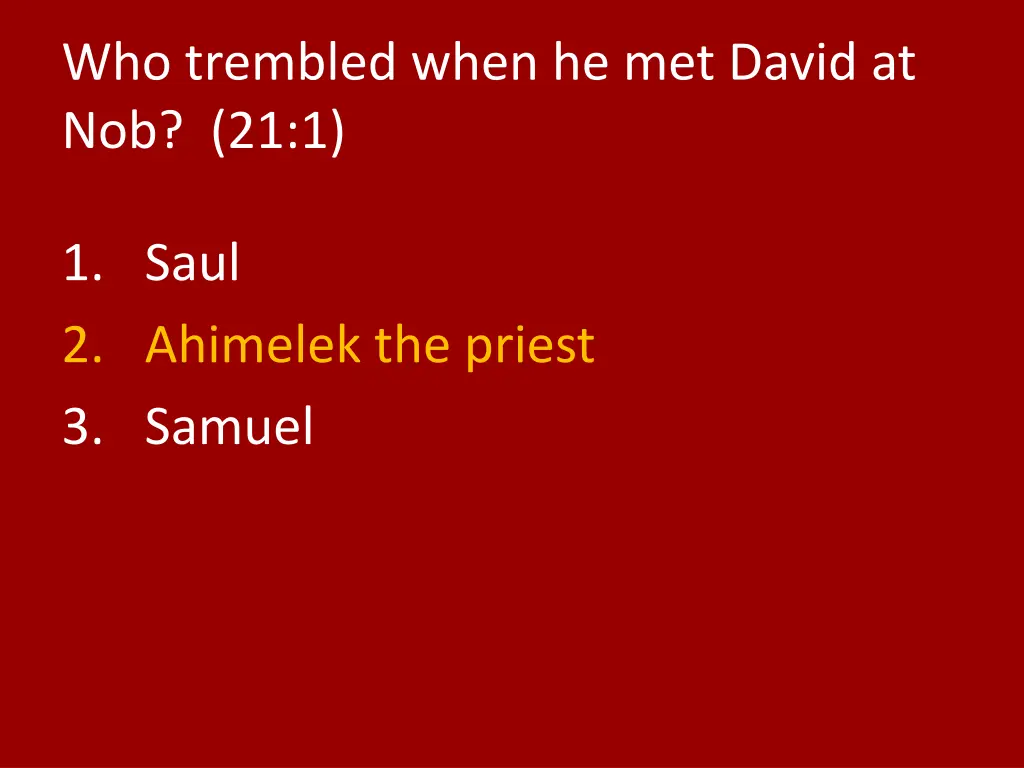 who trembled when he met david at nob 21 1 1