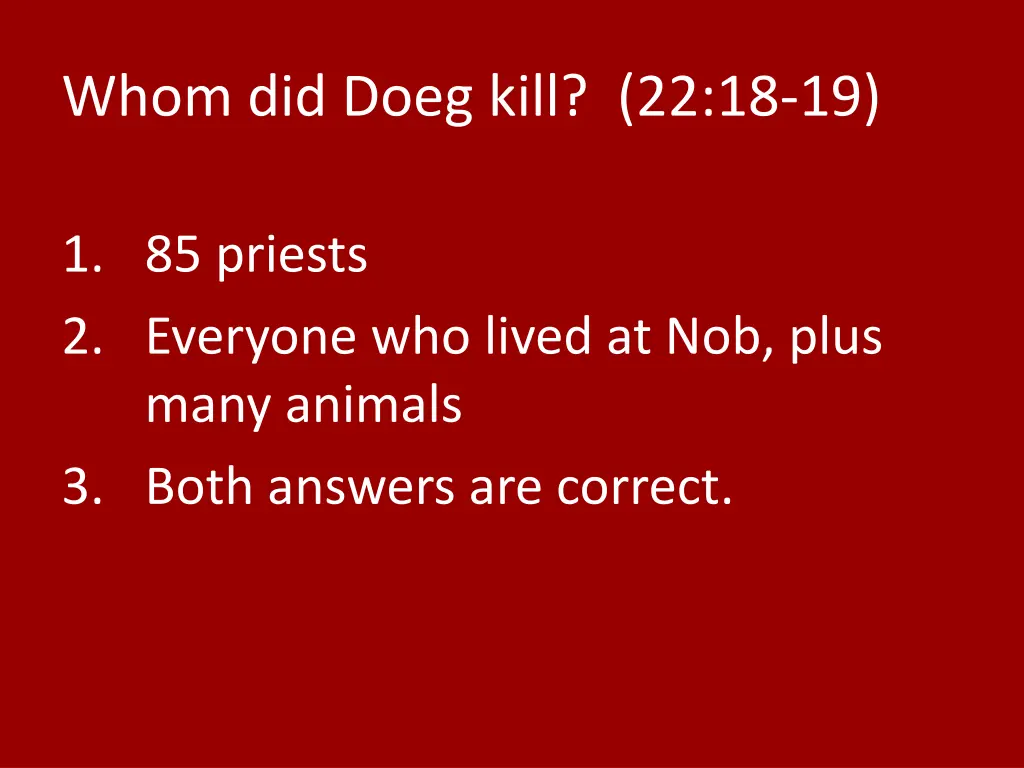 whom did doeg kill 22 18 19