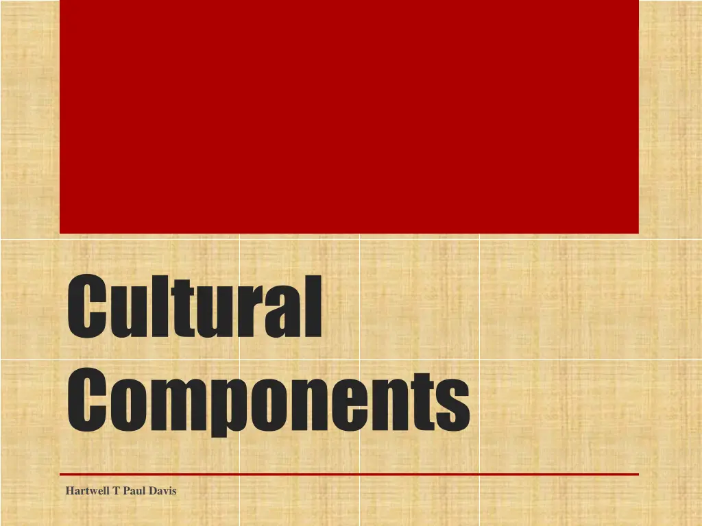 cultural components
