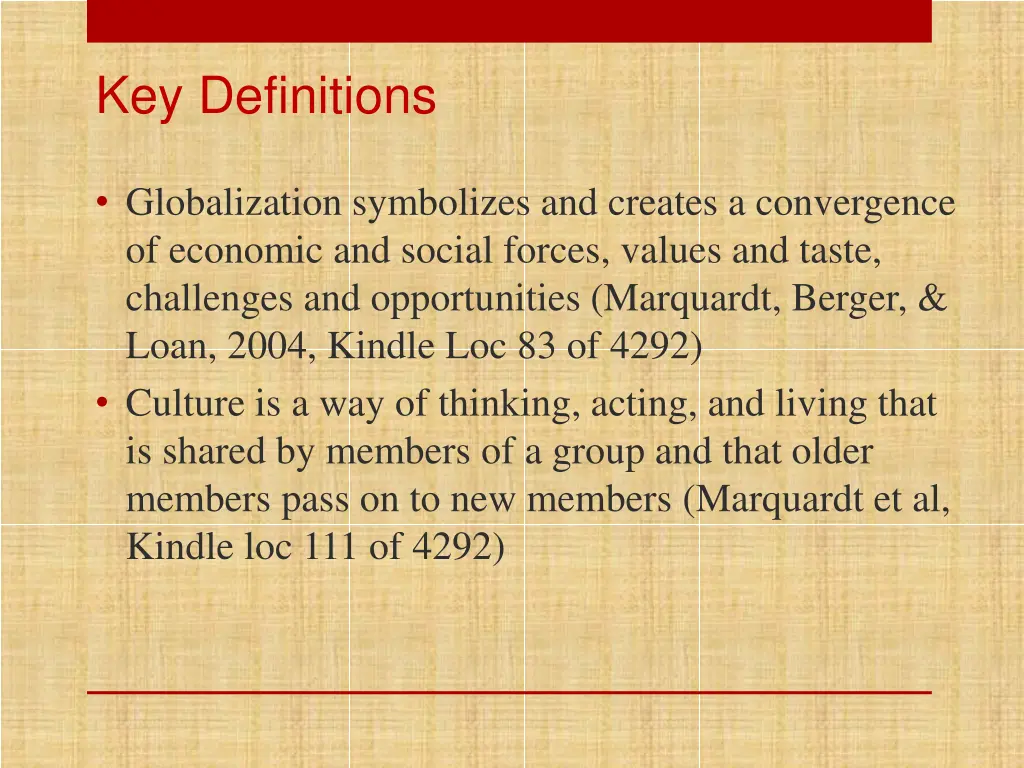 key definitions