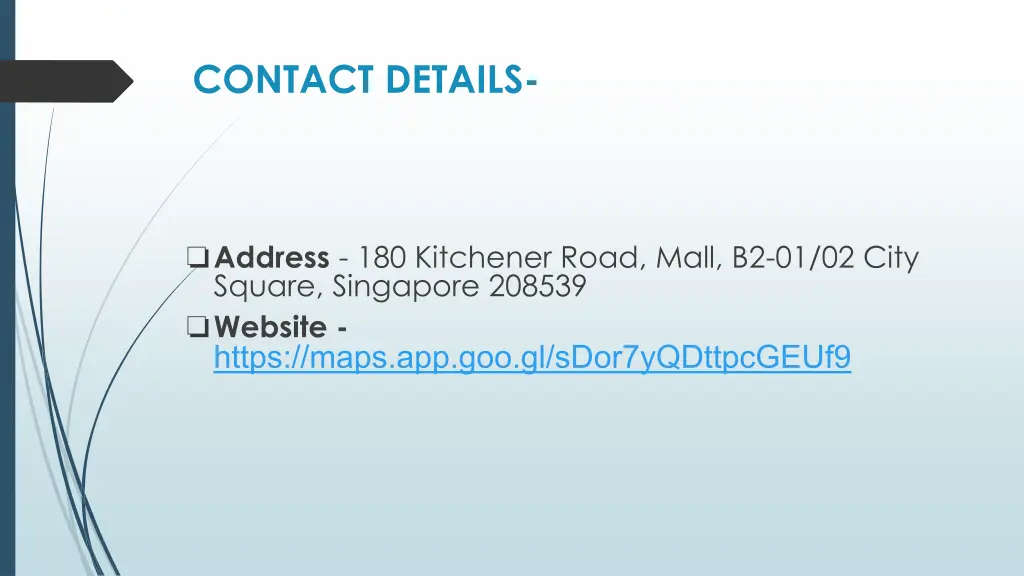 contact details