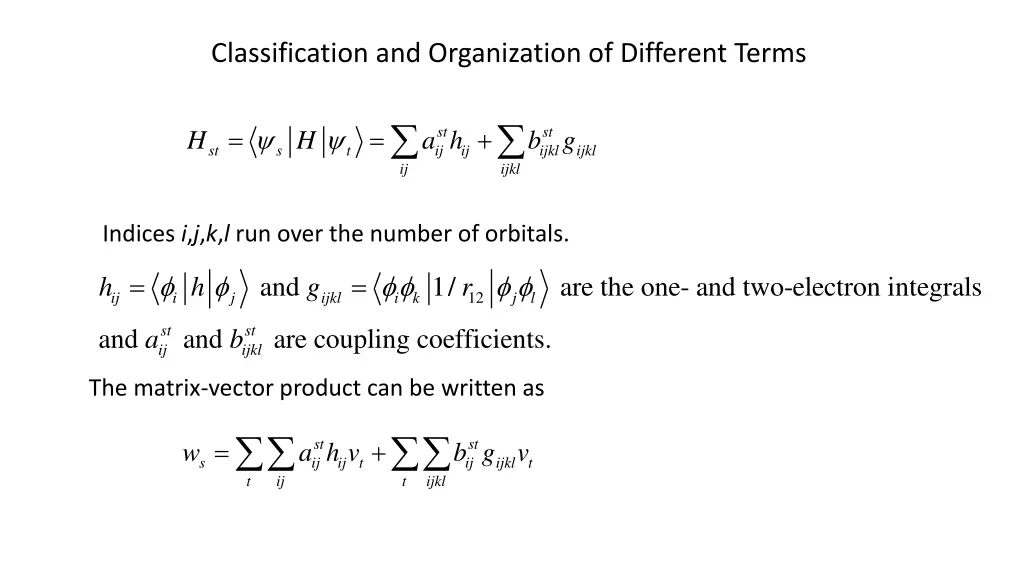 classification and organization of different terms