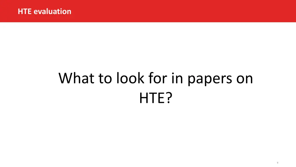 hte evaluation
