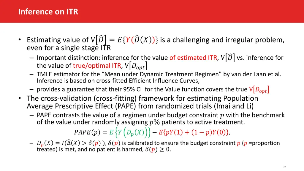 inference on itr