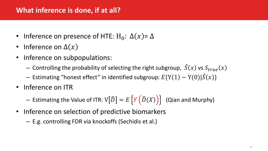 what inference is done if at all