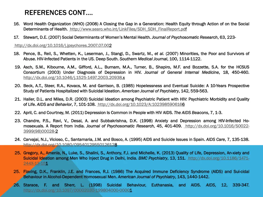 references cont