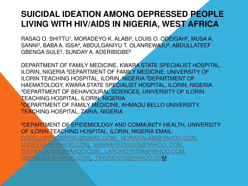 suicidal ideation among depressed people living