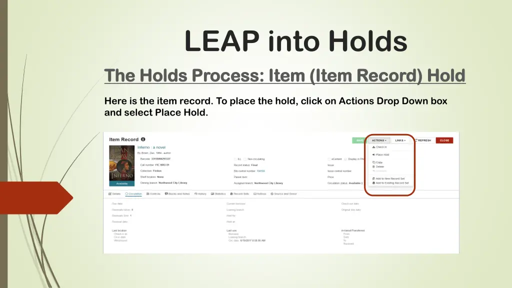 leap into holds the holds process item item 2