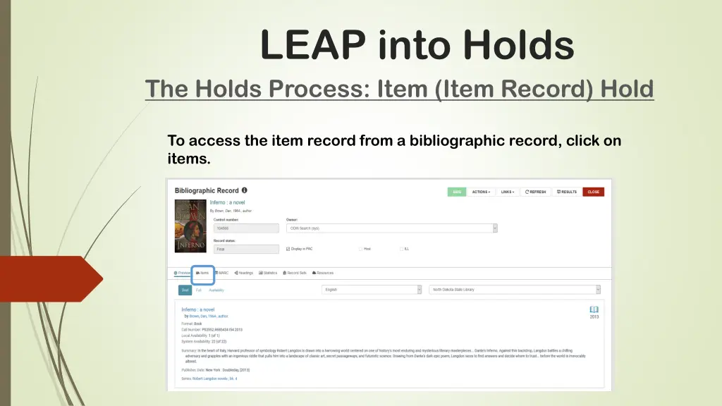 leap into holds the holds process item item