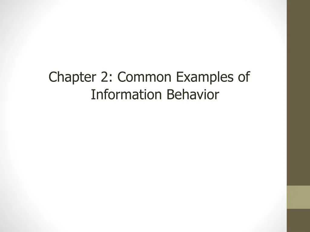 chapter 2 common examples of information behavior
