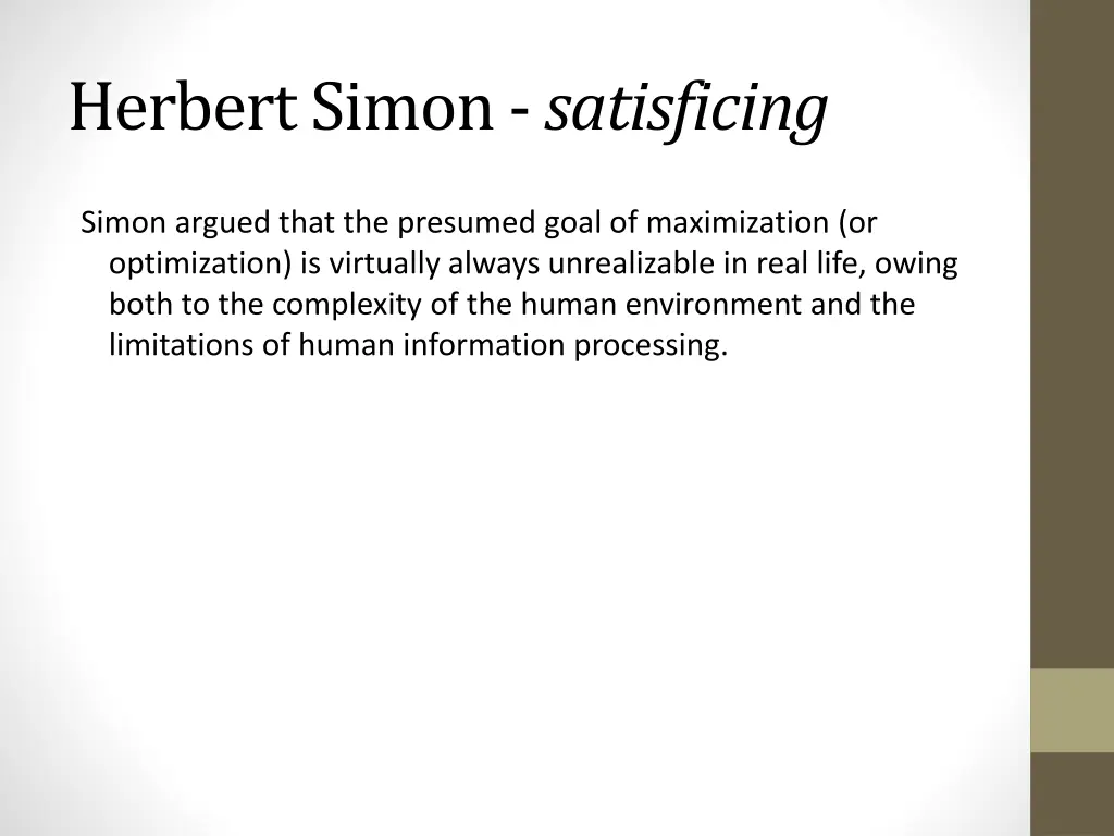 herbert simon satisficing