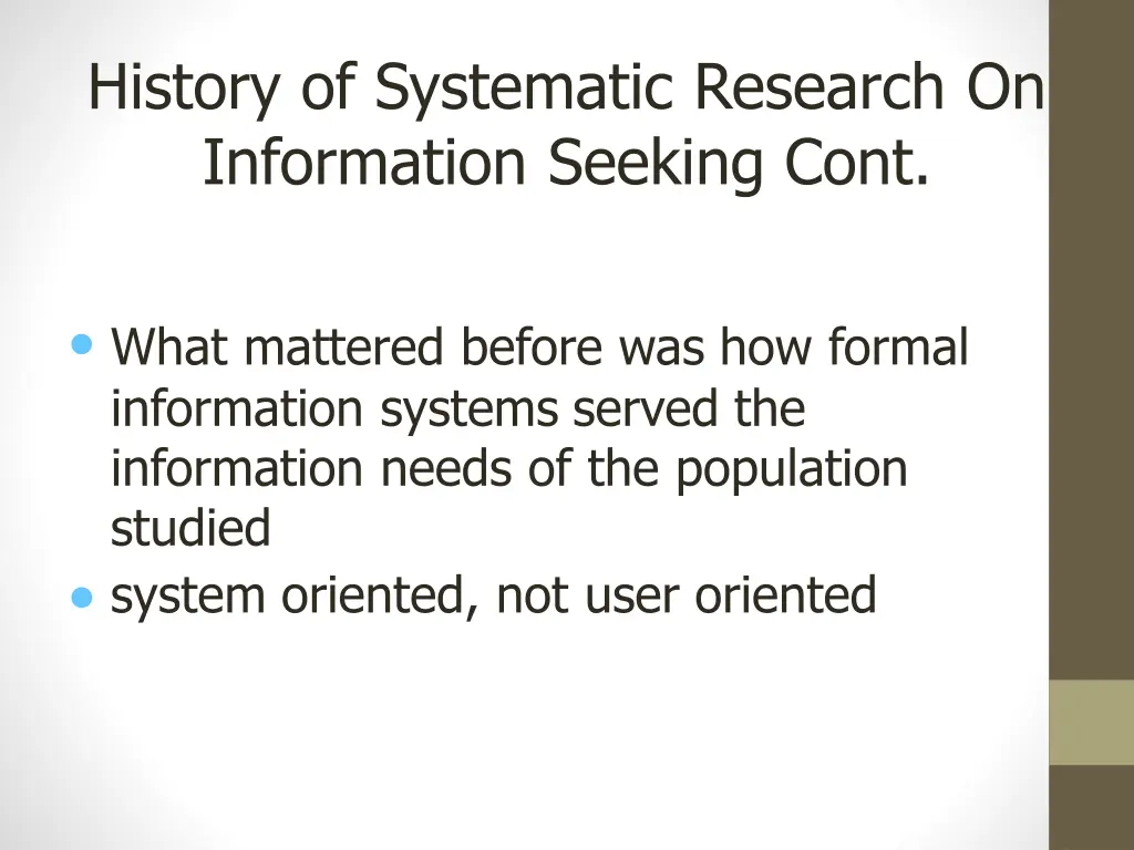 history of systematic research on information 2