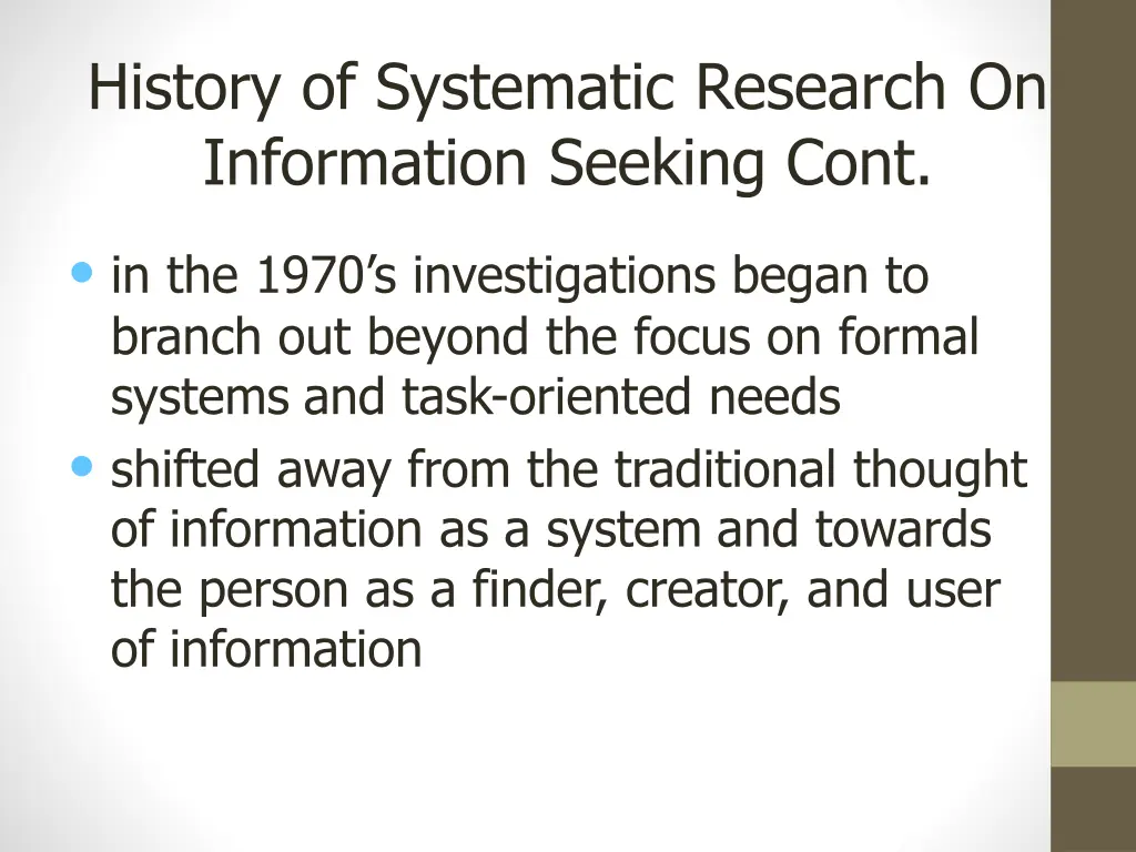 history of systematic research on information 3