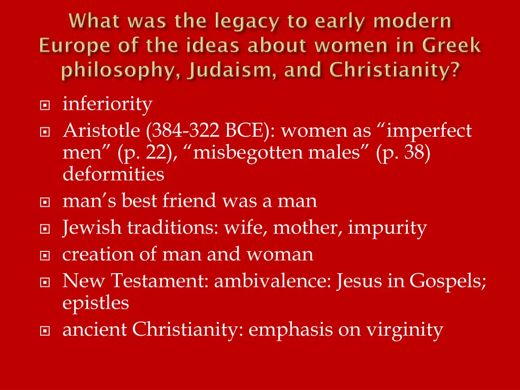 inferiority aristotle 384 322 bce women
