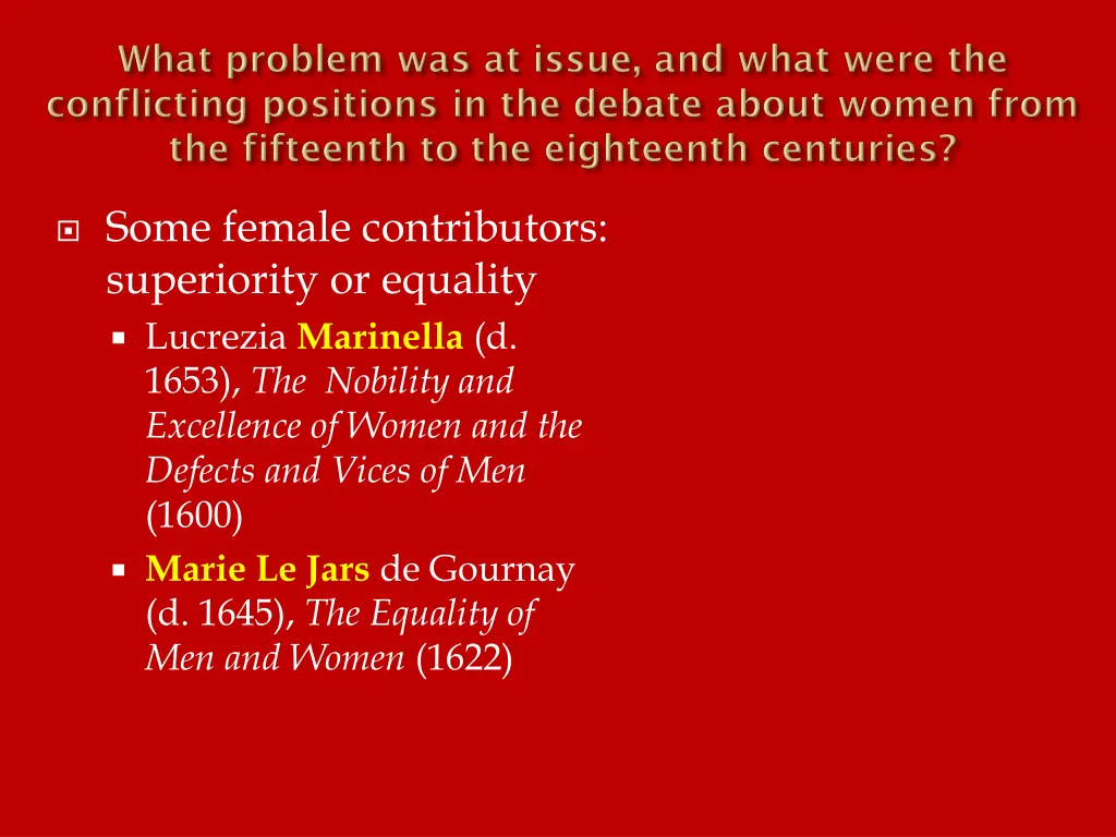 some female contributors superiority or equality